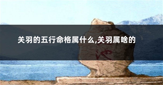 关羽的五行命格属什么,关羽属啥的