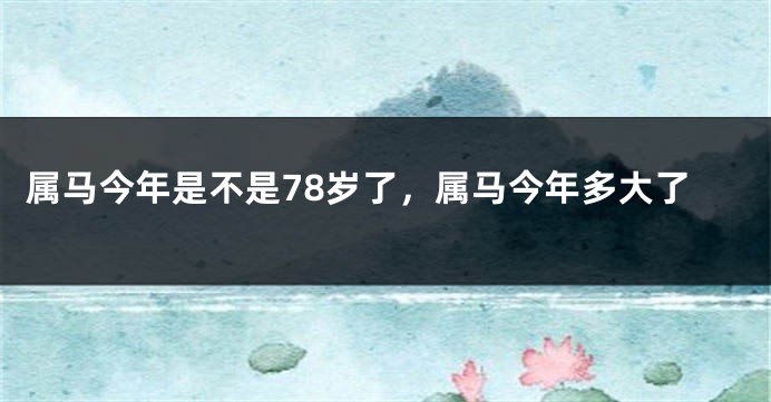 属马今年是不是78岁了，属马今年多大了