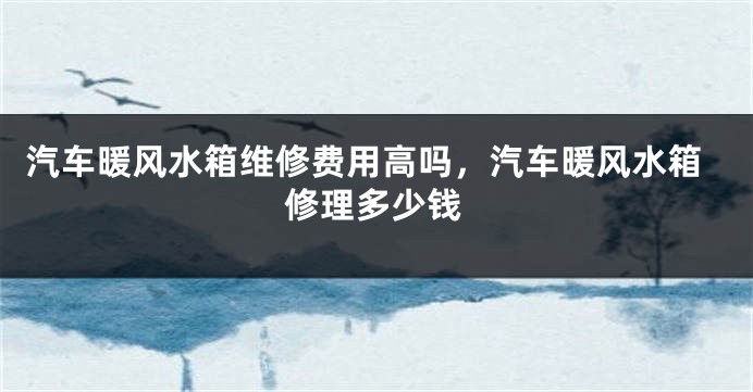 汽车暖风水箱维修费用高吗，汽车暖风水箱修理多少钱