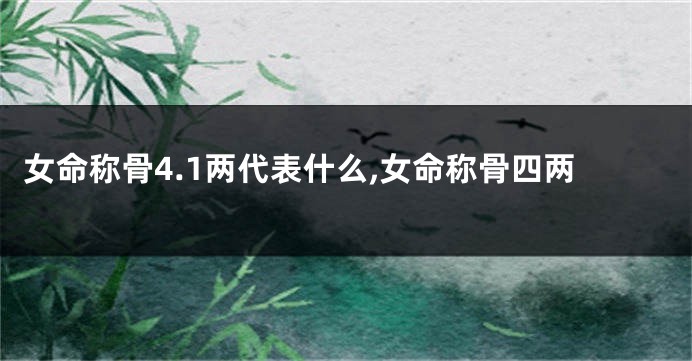 女命称骨4.1两代表什么,女命称骨四两