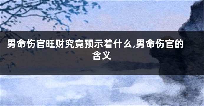 男命伤官旺财究竟预示着什么,男命伤官的含义