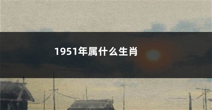 1951年属什么生肖