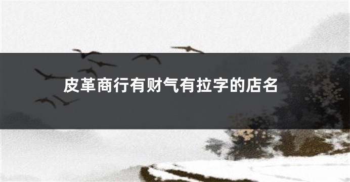 皮革商行有财气有拉字的店名