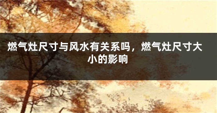 燃气灶尺寸与风水有关系吗,燃气灶尺寸大小的影响