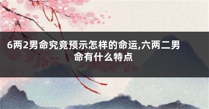 6两2男命究竟预示怎样的命运,六两二男命有什么特点