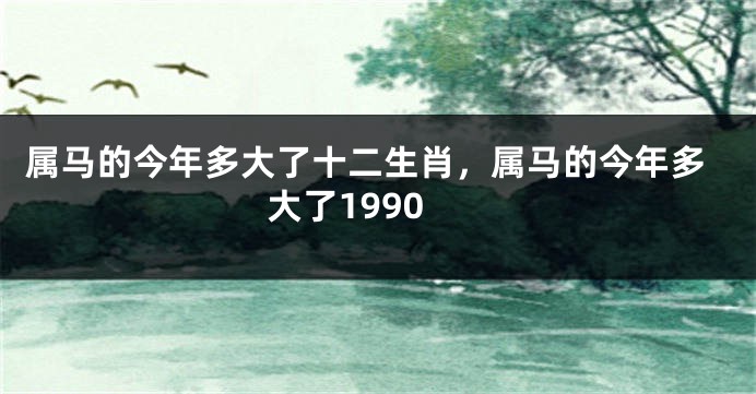 属马的今年多大了十二生肖，属马的今年多大了1990