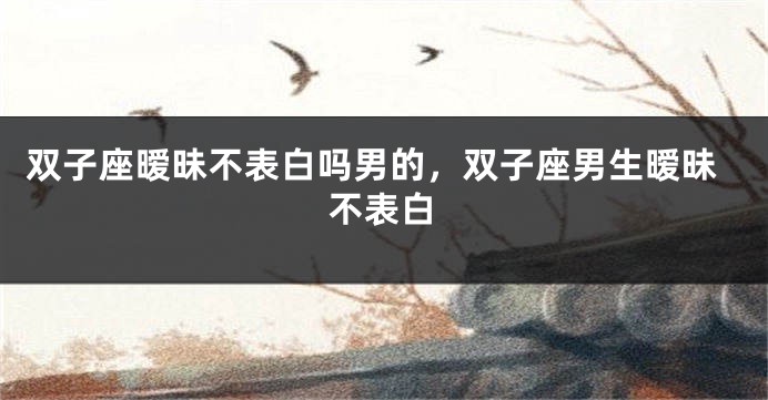 双子座暧昧不表白吗男的，双子座男生暧昧不表白