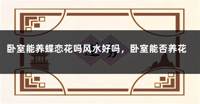 卧室能养蝶恋花吗风水好吗，卧室能否养花