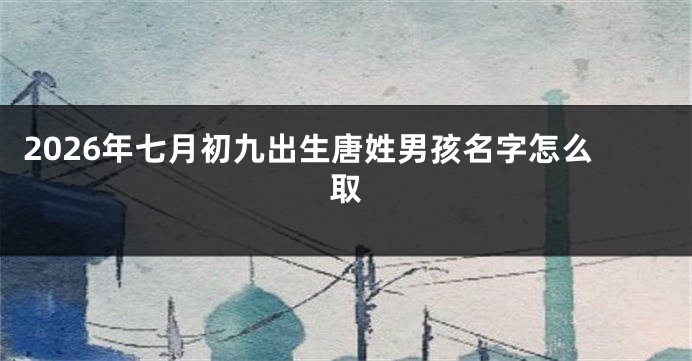 2026年七月初九出生唐姓男孩名字怎么取