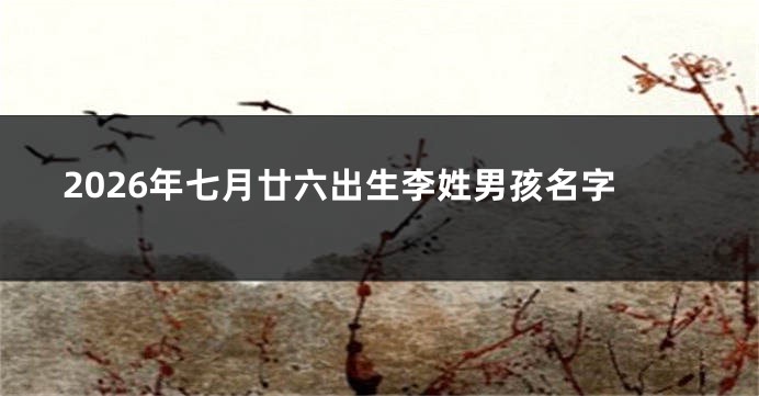 2026年七月廿六出生李姓男孩名字