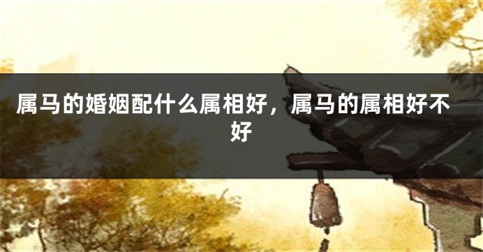 属马的婚姻配什么属相好，属马的属相好不好