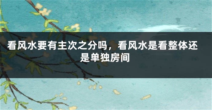 看风水要有主次之分吗，看风水是看整体还是单独房间