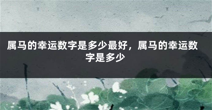 属马的幸运数字是多少最好,属马的幸运数字是多少