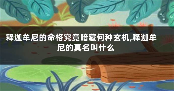 释迦牟尼的命格究竟暗藏何种玄机,释迦牟尼的真名叫什么