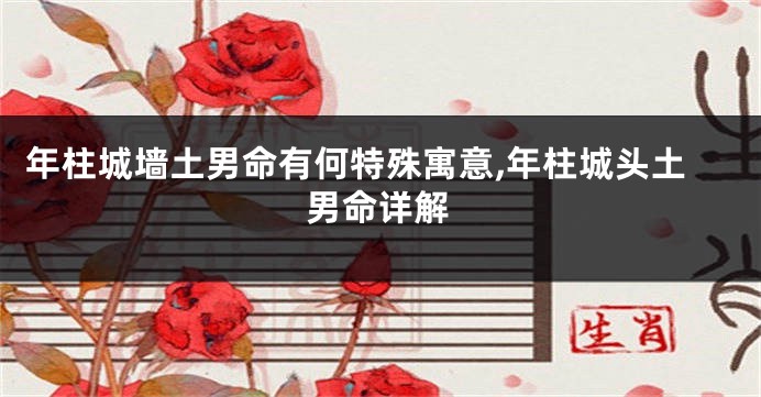 年柱城墙土男命有何特殊寓意,年柱城头土男命详解