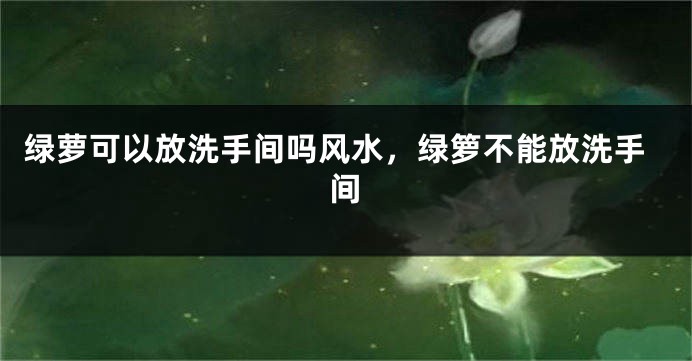 绿萝可以放洗手间吗风水，绿箩不能放洗手间
