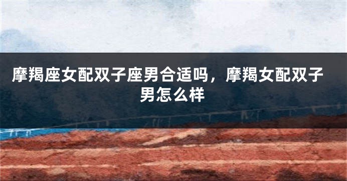 摩羯座女配双子座男合适吗，摩羯女配双子男怎么样