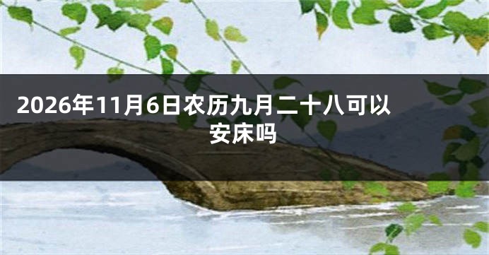 2026年11月6日农历九月二十八可以安床吗