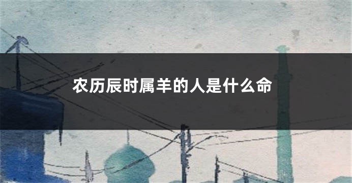 农历辰时属羊的人是什么命