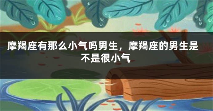 摩羯座有那么小气吗男生,摩羯座的男生是不是很小气
