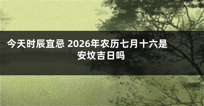 今天时辰宜忌 2026年农历七月十六是安坟吉日吗