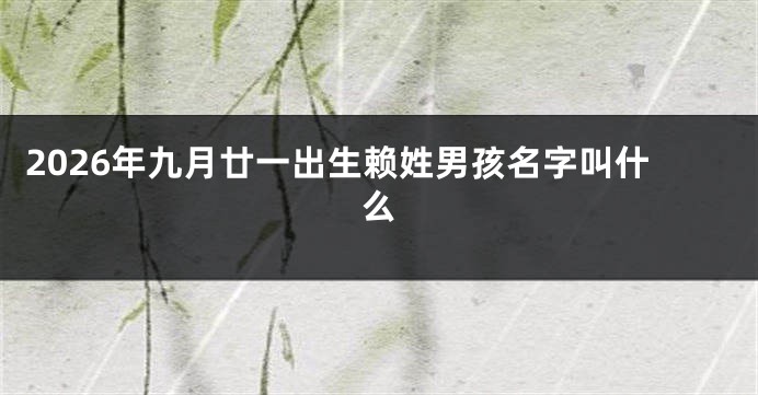 2026年九月廿一出生赖姓男孩名字叫什么