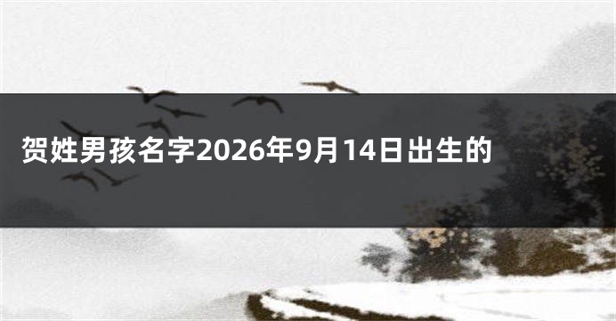 贺姓男孩名字2026年9月14日出生的