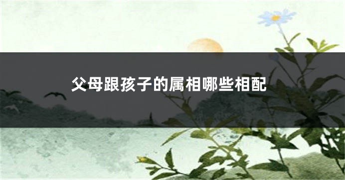父母跟孩子的属相哪些相配