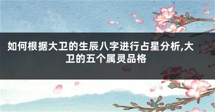 如何根据大卫的生辰八字进行占星分析,大卫的五个属灵品格