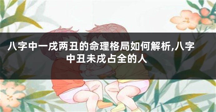 八字中一戌两丑的命理格局如何解析,八字中丑未戌占全的人