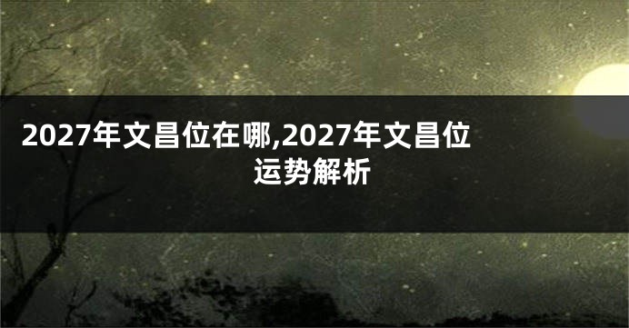2027年文昌位在哪,2027年文昌位运势解析