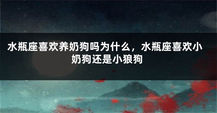 水瓶座喜欢养奶狗吗为什么，水瓶座喜欢小奶狗还是小狼狗