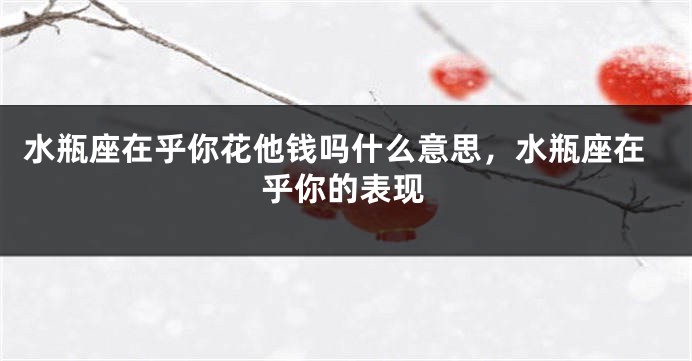 水瓶座在乎你花他钱吗什么意思，水瓶座在乎你的表现