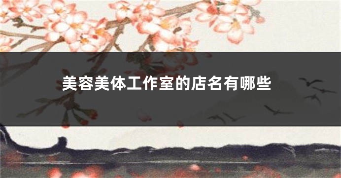 美容美体工作室的店名有哪些