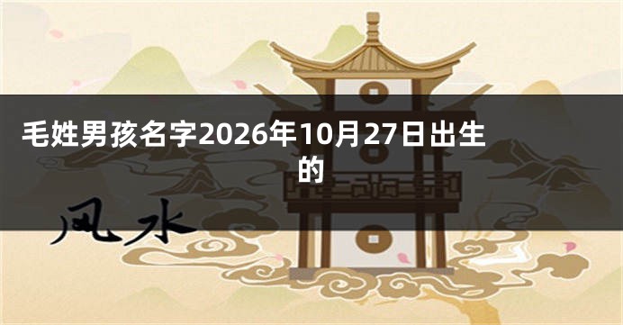 毛姓男孩名字2026年10月27日出生的