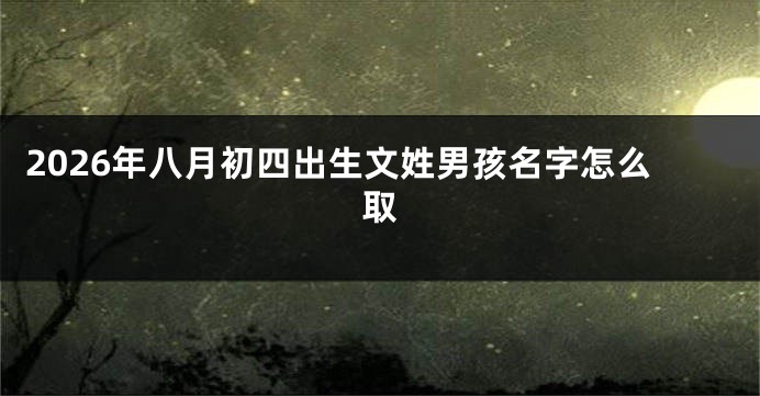2026年八月初四出生文姓男孩名字怎么取