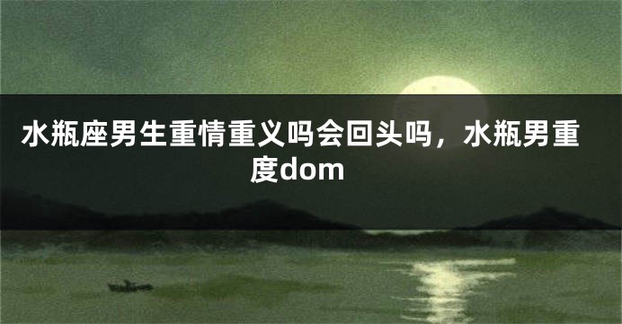 水瓶座男生重情重义吗会回头吗,水瓶男重度dom