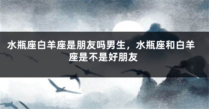 水瓶座白羊座是朋友吗男生，水瓶座和白羊座是不是好朋友
