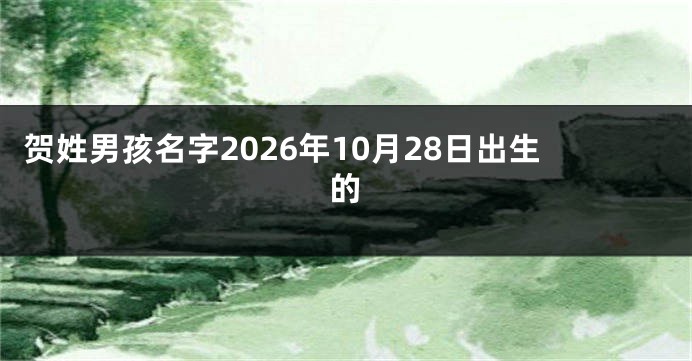 贺姓男孩名字2026年10月28日出生的