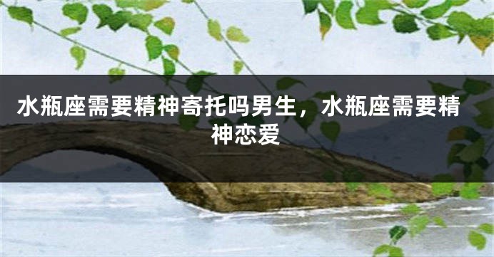 水瓶座需要精神寄托吗男生,水瓶座需要精神恋爱