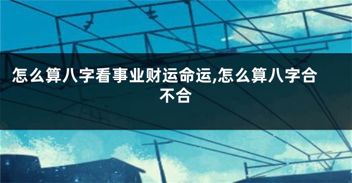 怎么算八字看事业财运命运,怎么算八字合不合