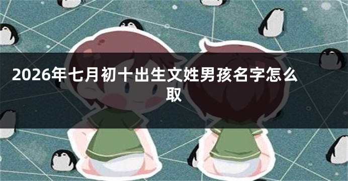 2026年七月初十出生文姓男孩名字怎么取