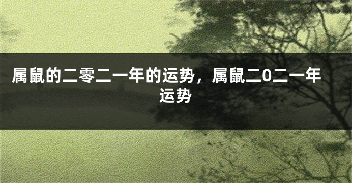 属鼠的二零二一年的运势,属鼠二0二一年运势