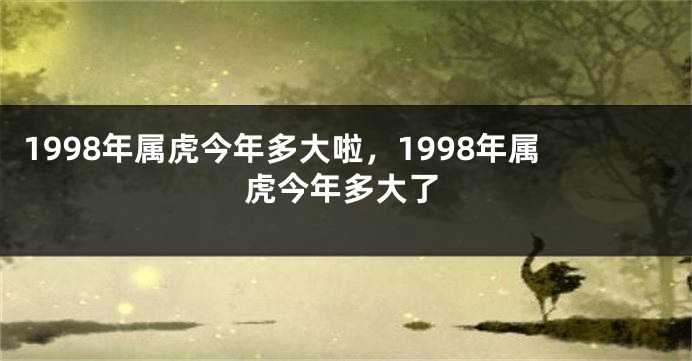1998年属虎今年多大啦，1998年属虎今年多大了