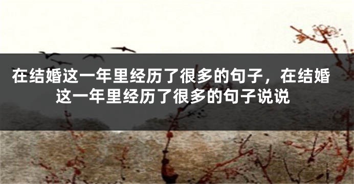 在结婚这一年里经历了很多的句子，在结婚这一年里经历了很多的句子说说