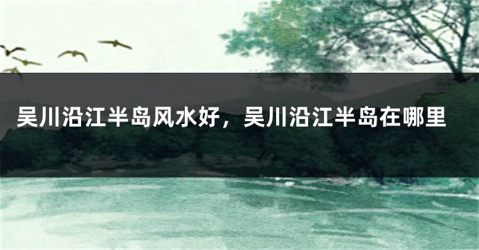 吴川沿江半岛风水好，吴川沿江半岛在哪里