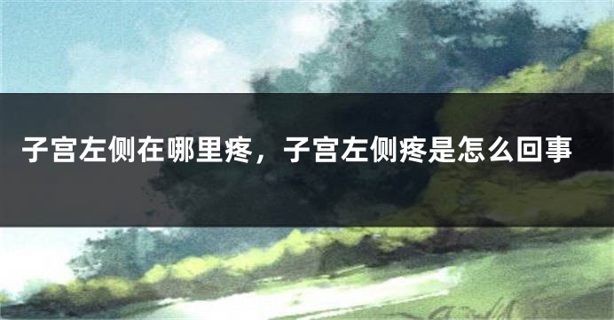 子宫左侧在哪里疼，子宫左侧疼是怎么回事