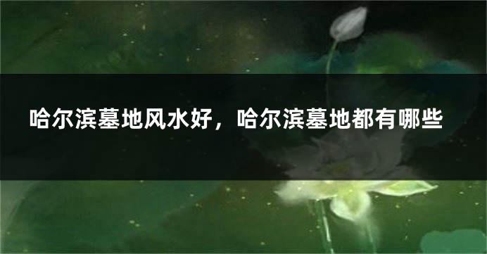 哈尔滨墓地风水好，哈尔滨墓地都有哪些