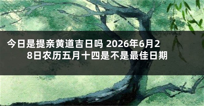 今日是提亲黄道吉日吗 2026年6月28日农历五月十四是不是最佳日期