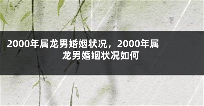 2000年属龙男婚姻状况，2000年属龙男婚姻状况如何